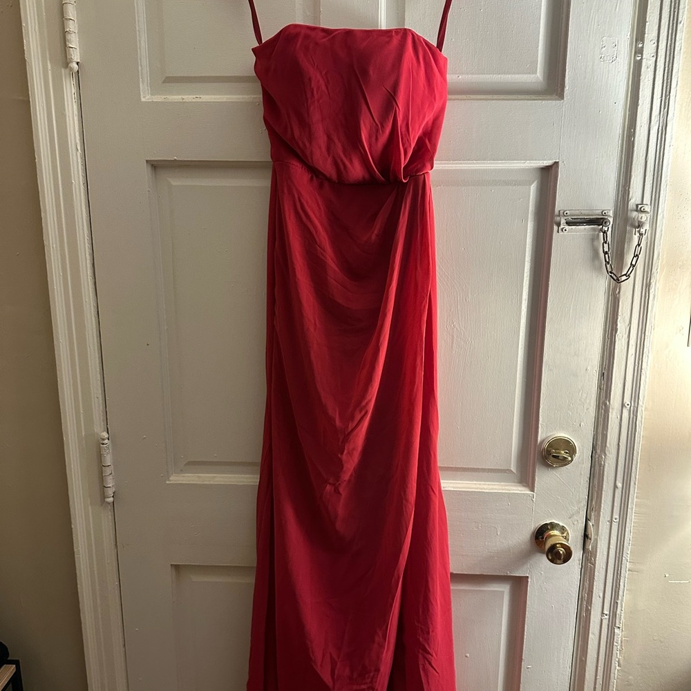 Elegant Red Strapless Dress